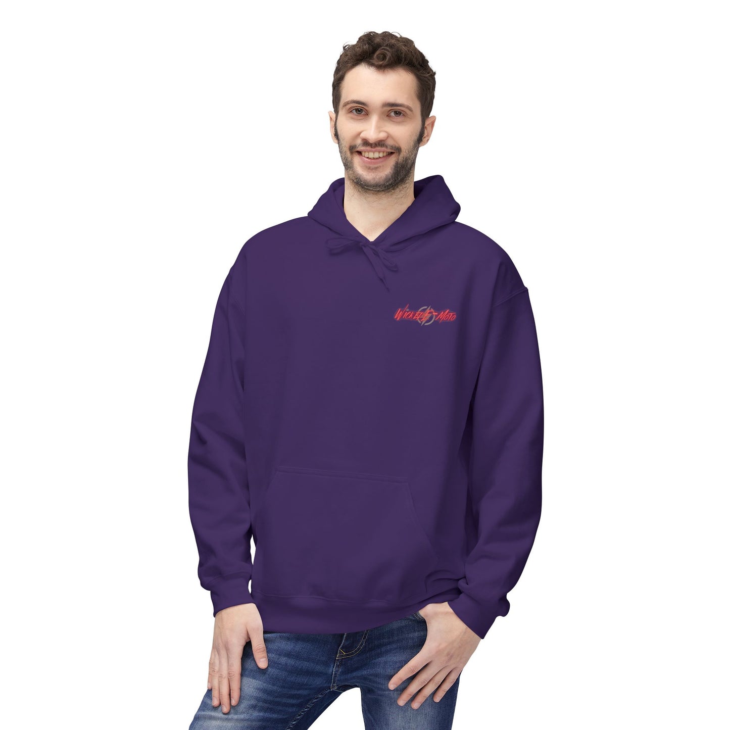 Wicked E- Moto Rear Logo Unisex Midweight Softstyle Fleece Hoodie