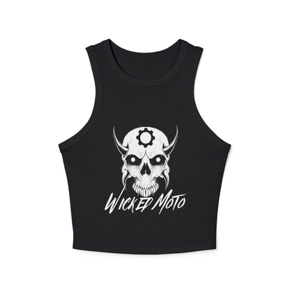 Wicked Moto Customs Logo Women's Micro Rib Racer Tank Top