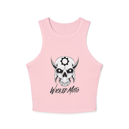 Wicked Moto Customs Logo Women's Micro Rib Racer Tank Top