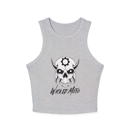 Wicked Moto Customs Logo Women's Micro Rib Racer Tank Top