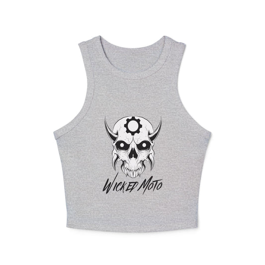 Wicked Moto Customs Logo Women's Micro Rib Racer Tank Top