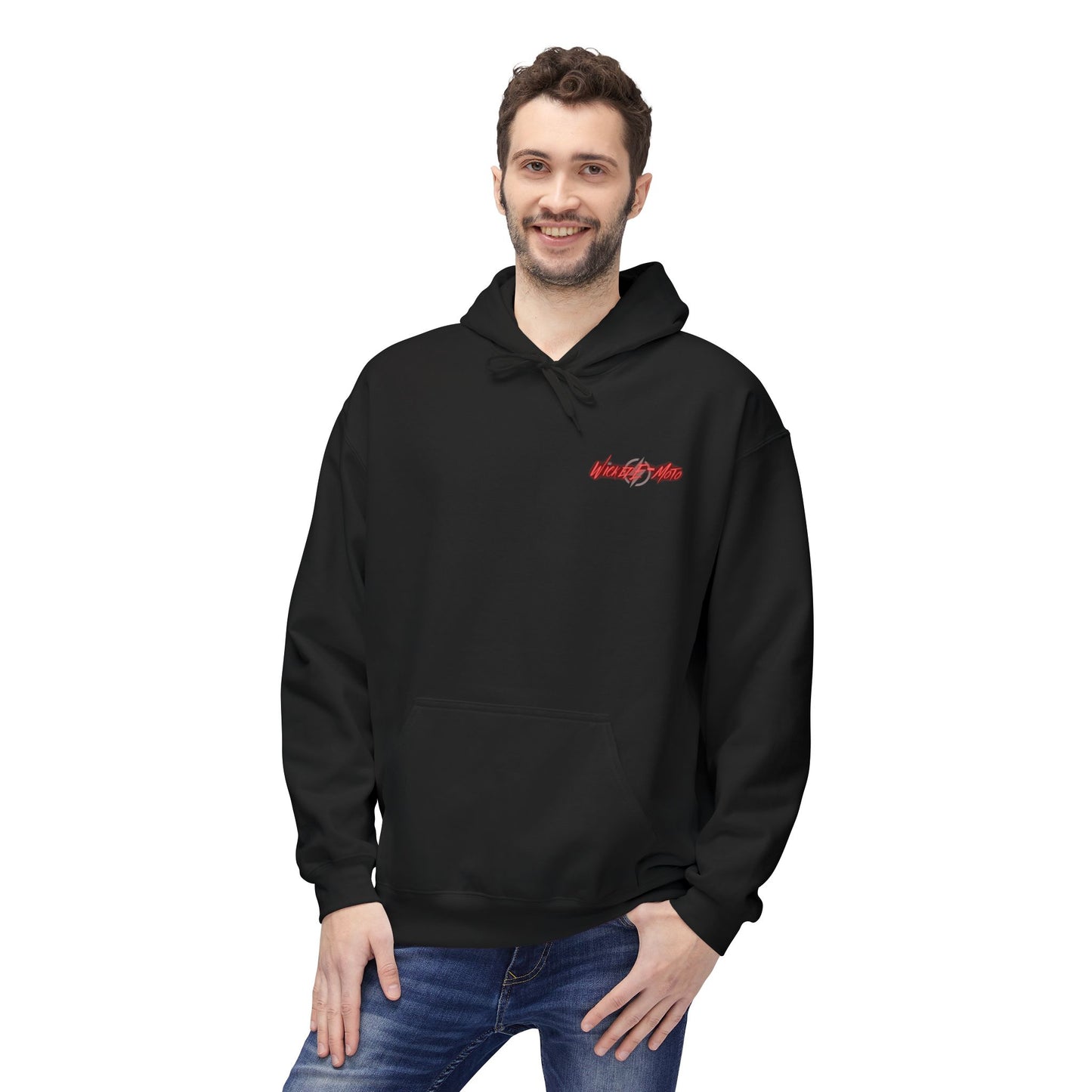 Wicked E- Moto Rear Logo Unisex Midweight Softstyle Fleece Hoodie