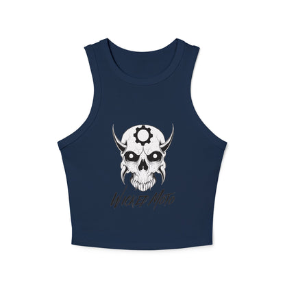 Wicked Moto Customs Logo Women's Micro Rib Racer Tank Top